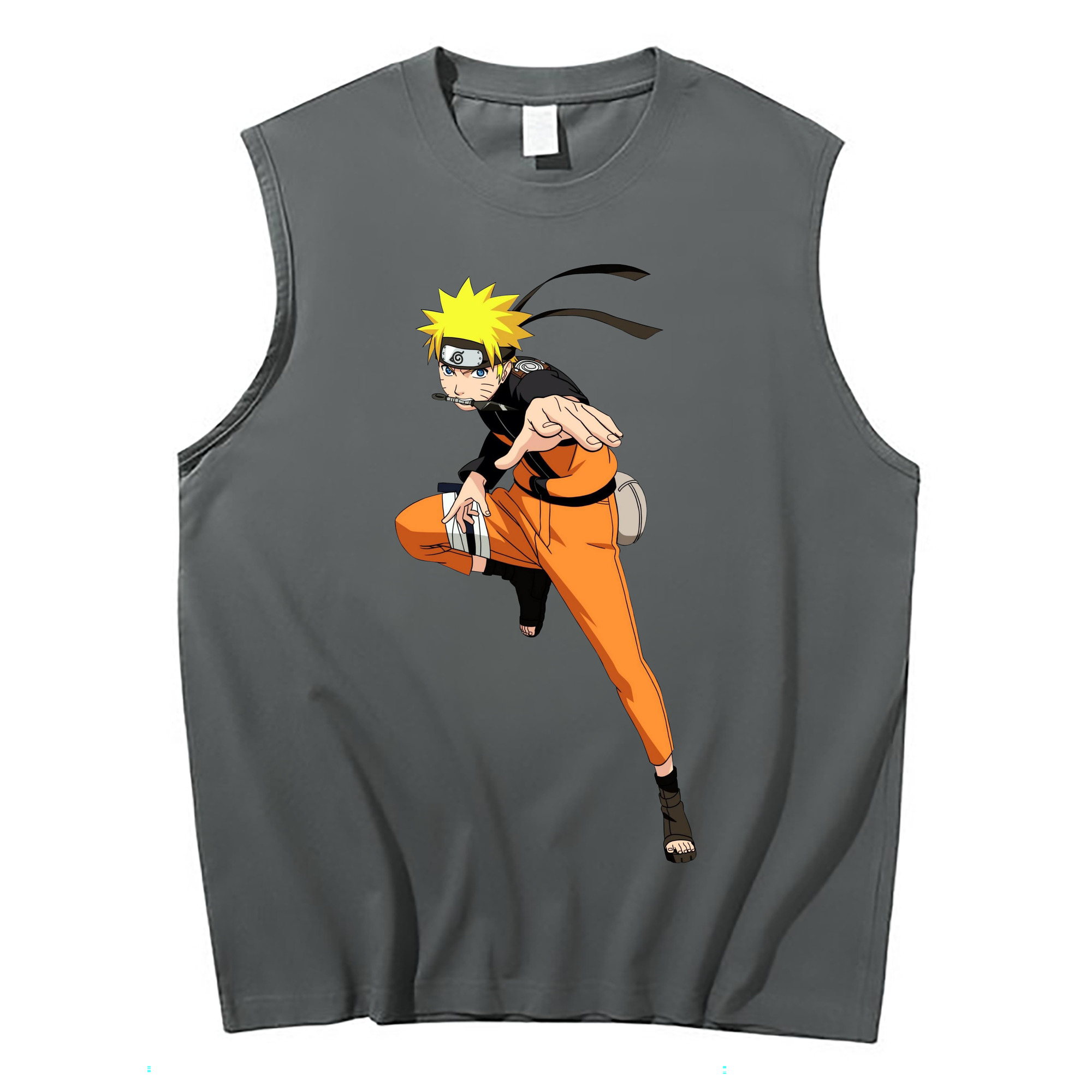 （画像用） NARUTO -ナルト- うずまき ナルト Uzumaki Naruto コットン100％タンクトップ（フロントプリント）